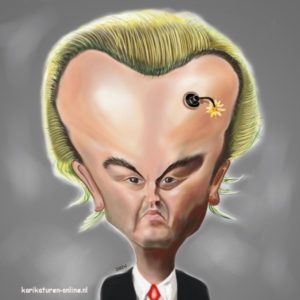 Caricature of Geert Wilders from http://www.karikaturen-online.nl/en/homepage-en/